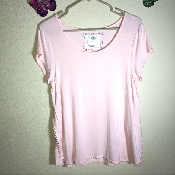 Cupio Blouse with PomPom trim detail on front and sides, Pink, Large, pre-owned - Picture 2 of 14